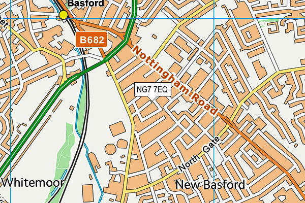 NG7 7EQ map - OS VectorMap District (Ordnance Survey)