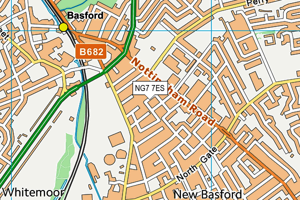 NG7 7ES map - OS VectorMap District (Ordnance Survey)