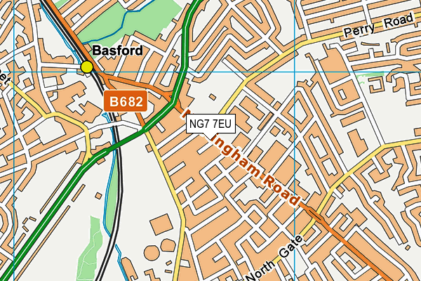 NG7 7EU map - OS VectorMap District (Ordnance Survey)