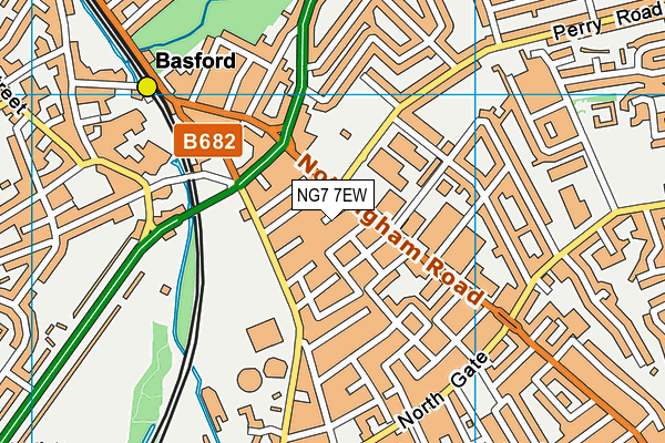 NG7 7EW map - OS VectorMap District (Ordnance Survey)