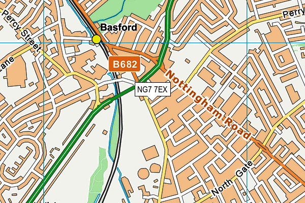 NG7 7EX map - OS VectorMap District (Ordnance Survey)