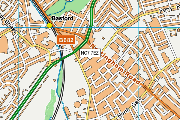 NG7 7EZ map - OS VectorMap District (Ordnance Survey)