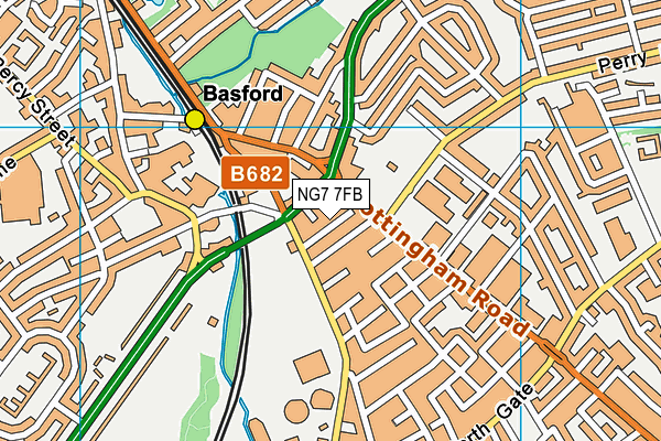 NG7 7FB map - OS VectorMap District (Ordnance Survey)