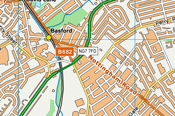 NG7 7FD map - OS VectorMap District (Ordnance Survey)