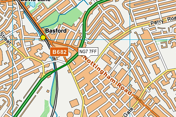 NG7 7FF map - OS VectorMap District (Ordnance Survey)