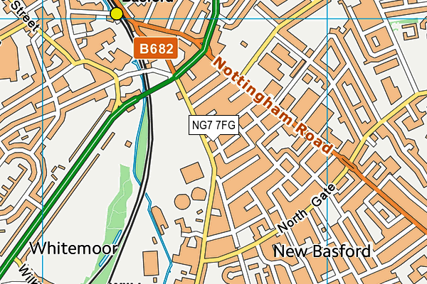 NG7 7FG map - OS VectorMap District (Ordnance Survey)