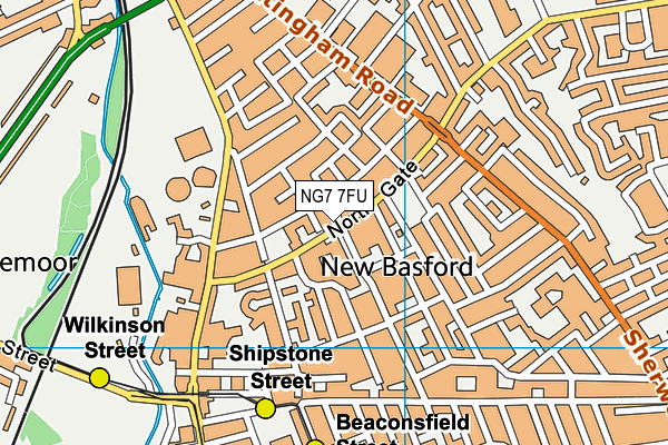 NG7 7FU map - OS VectorMap District (Ordnance Survey)