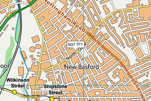 NG7 7FY map - OS VectorMap District (Ordnance Survey)