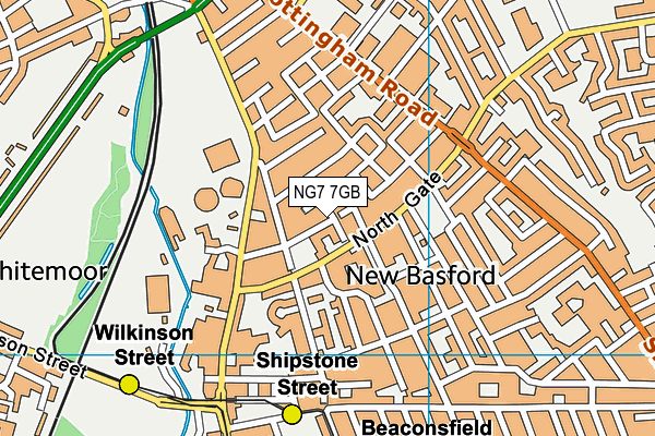 NG7 7GB map - OS VectorMap District (Ordnance Survey)