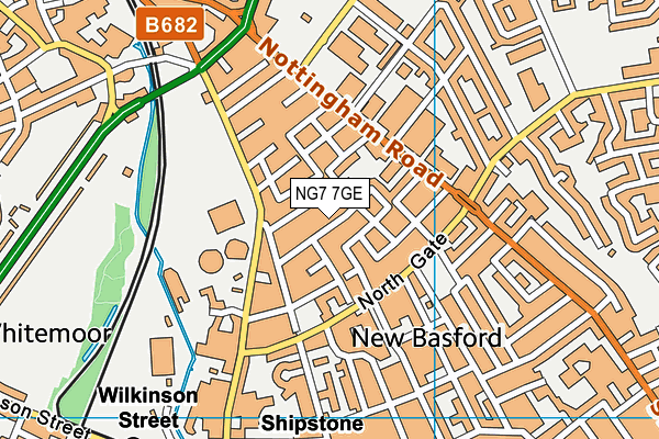 NG7 7GE map - OS VectorMap District (Ordnance Survey)