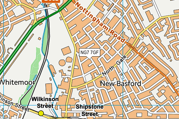NG7 7GF map - OS VectorMap District (Ordnance Survey)