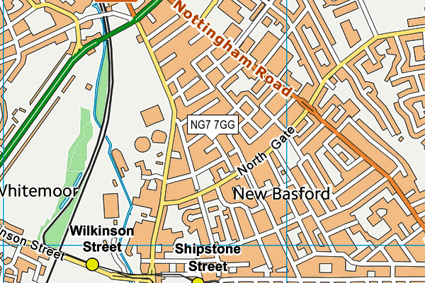 NG7 7GG map - OS VectorMap District (Ordnance Survey)