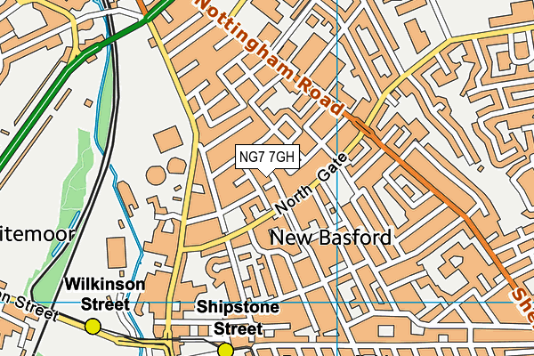 NG7 7GH map - OS VectorMap District (Ordnance Survey)