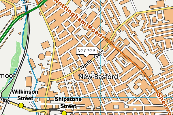 NG7 7GP map - OS VectorMap District (Ordnance Survey)