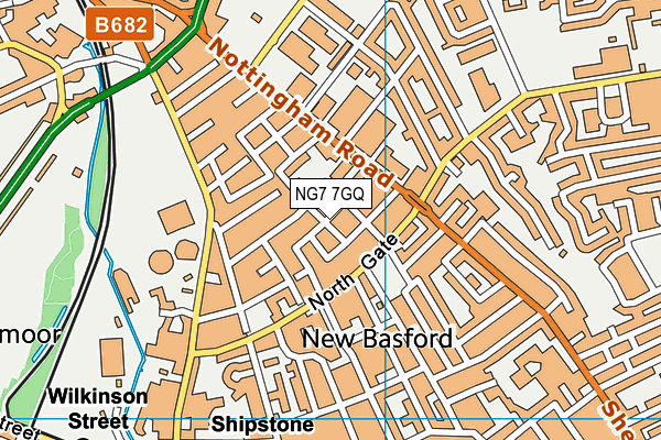 NG7 7GQ map - OS VectorMap District (Ordnance Survey)