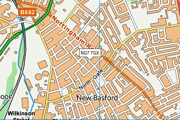 NG7 7GX map - OS VectorMap District (Ordnance Survey)
