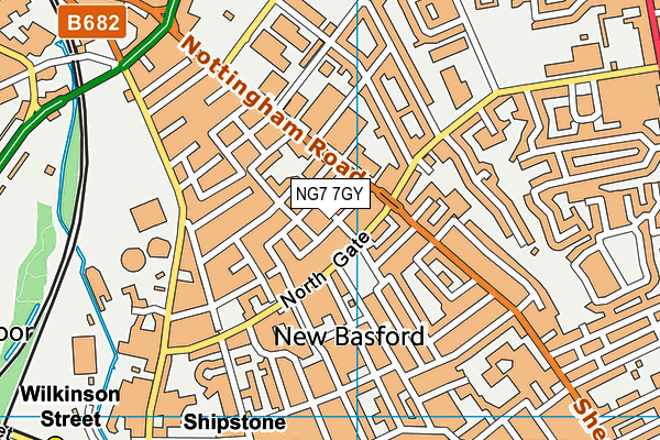 NG7 7GY map - OS VectorMap District (Ordnance Survey)