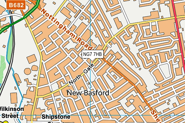 NG7 7HB map - OS VectorMap District (Ordnance Survey)