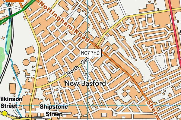 NG7 7HD map - OS VectorMap District (Ordnance Survey)