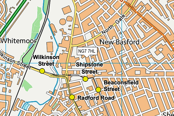 NG7 7HL map - OS VectorMap District (Ordnance Survey)