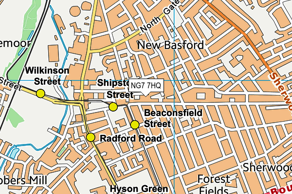 NG7 7HQ map - OS VectorMap District (Ordnance Survey)