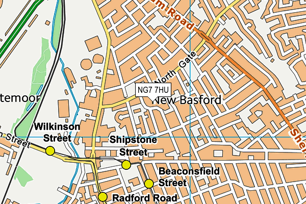 NG7 7HU map - OS VectorMap District (Ordnance Survey)