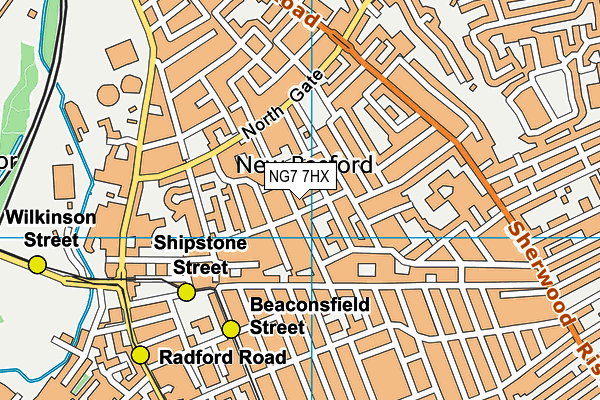 NG7 7HX map - OS VectorMap District (Ordnance Survey)