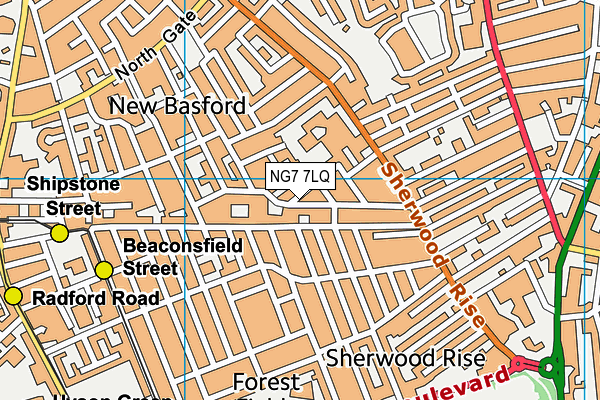 NG7 7LQ map - OS VectorMap District (Ordnance Survey)