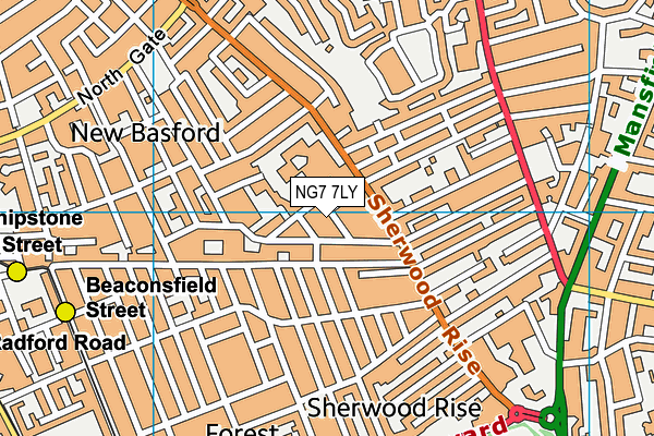 NG7 7LY map - OS VectorMap District (Ordnance Survey)