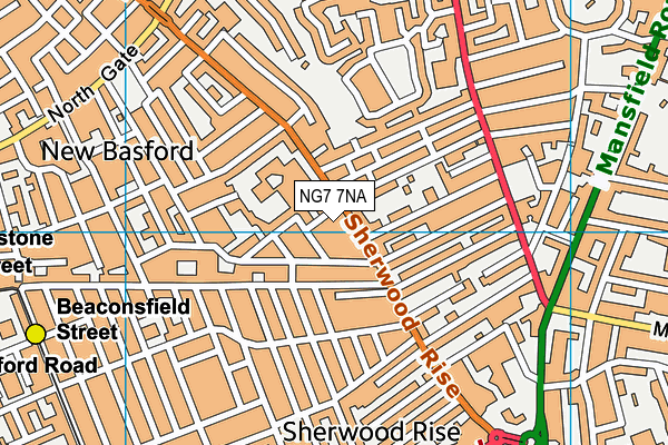 NG7 7NA map - OS VectorMap District (Ordnance Survey)