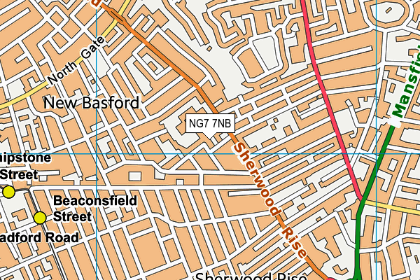 NG7 7NB map - OS VectorMap District (Ordnance Survey)