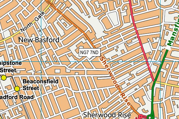 NG7 7ND map - OS VectorMap District (Ordnance Survey)