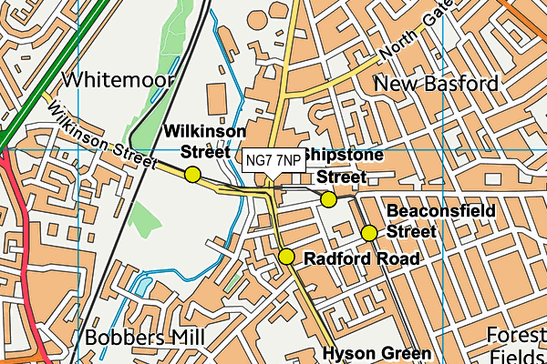 NG7 7NP map - OS VectorMap District (Ordnance Survey)