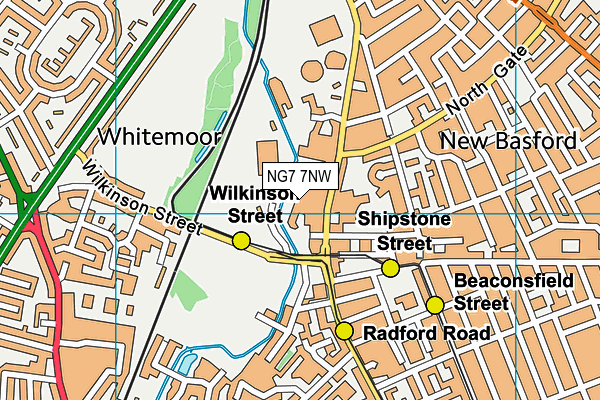 NG7 7NW map - OS VectorMap District (Ordnance Survey)