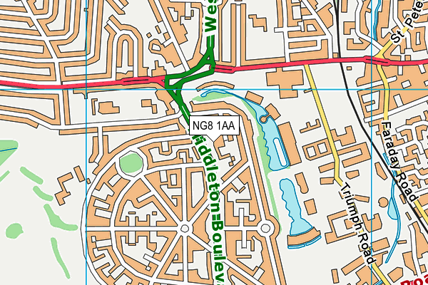 NG8 1AA map - OS VectorMap District (Ordnance Survey)