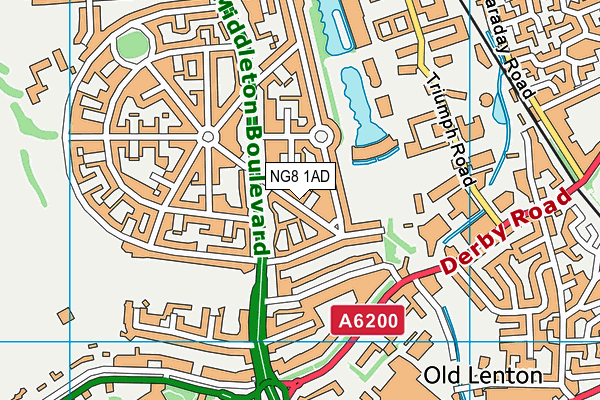 NG8 1AD map - OS VectorMap District (Ordnance Survey)