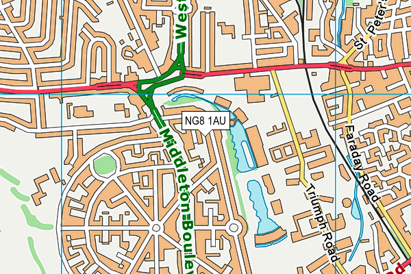 NG8 1AU map - OS VectorMap District (Ordnance Survey)