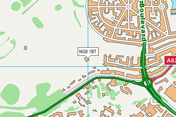 NG8 1BT map - OS VectorMap District (Ordnance Survey)
