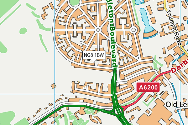 NG8 1BW map - OS VectorMap District (Ordnance Survey)