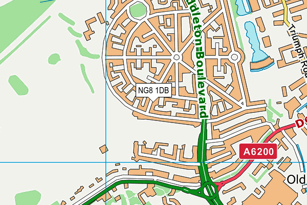 NG8 1DB map - OS VectorMap District (Ordnance Survey)