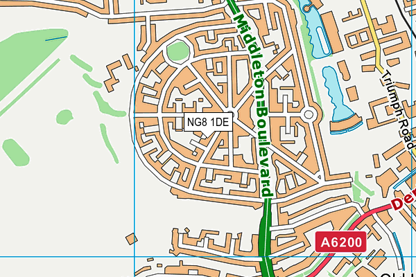 NG8 1DE map - OS VectorMap District (Ordnance Survey)