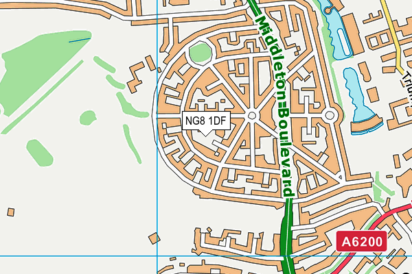 NG8 1DF map - OS VectorMap District (Ordnance Survey)