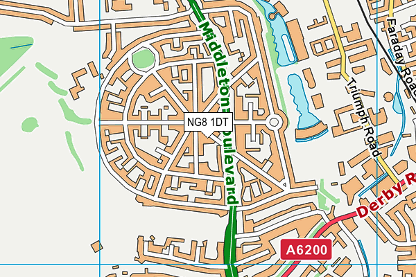 NG8 1DT map - OS VectorMap District (Ordnance Survey)