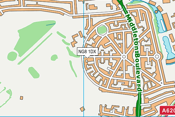 NG8 1DX map - OS VectorMap District (Ordnance Survey)