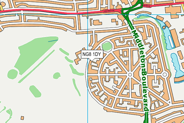 NG8 1DY map - OS VectorMap District (Ordnance Survey)