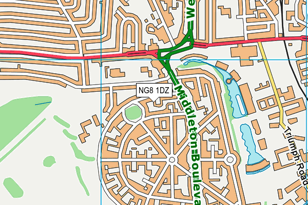NG8 1DZ map - OS VectorMap District (Ordnance Survey)
