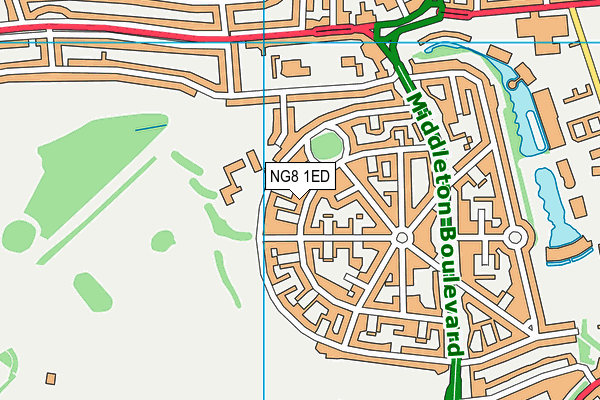 NG8 1ED map - OS VectorMap District (Ordnance Survey)