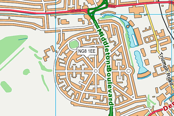 NG8 1EE map - OS VectorMap District (Ordnance Survey)