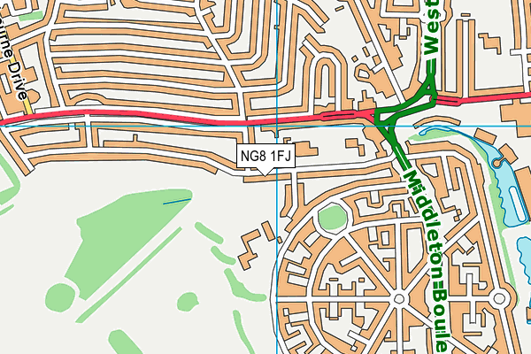 NG8 1FJ map - OS VectorMap District (Ordnance Survey)