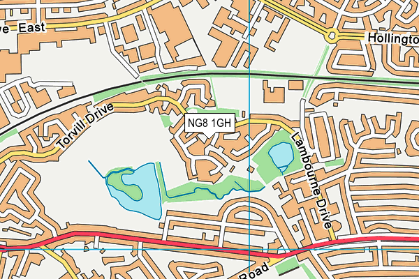 NG8 1GH map - OS VectorMap District (Ordnance Survey)